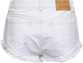 Isabel Marant Womens White Cotton Denim Mini Shorts