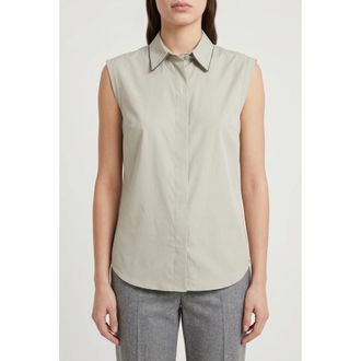 Brunello Cucinelli Light Beige Sleeveless Shirt, Size 4XL