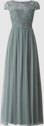 Christian Berg Cocktail Abendkleid aus T&uuml;ll in Bottle, Gr&ouml;&szlig;e 46