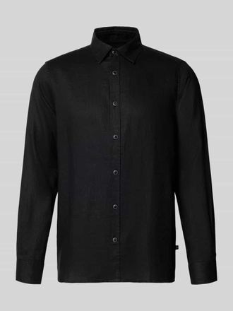 s.Oliver Red Label Regular Fit Freizeithemd aus reinem Leinen in Black, Gr&ouml;&szlig;e XXL