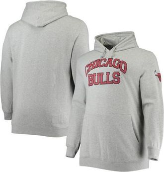 Mitchell & Ness Mens Mitchell & Ness Heathered Gray Chicago Bulls Hardwood Classics Big & Tall Throwback Pullover Hoodie in Heather Gray at Nordstrom, Size 2Xb