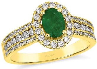Le Vian 14K 1.21 Ct. Tw. Diamond & Emerald Cocktail Ring