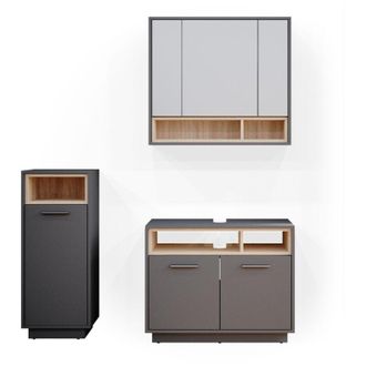 Vicco Set mobili bagno Beatrice, Antracite, 3 parti
