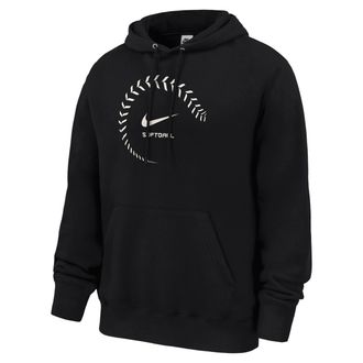 Nike Mens Swoosh Club Softball Fleece Hoodie in Black | M31233P489NKSB-BLK