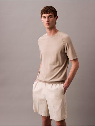 Calvin Klein Mens Linen Blend Short - White - 29