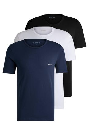 HUGO BOSS T-Shirt BOSS Rundhals BOSS ONE, Herren, Gr. XXL (56), blau (schwarz, navy, wei&szlig;), Jersey, Obermaterial: 100% Baumwolle, bestickt, unifarben, Basic, Ru