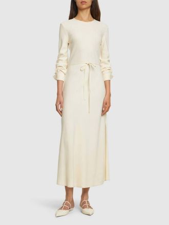 Forte_Forte Stretch Cady Crepe Wrapover Dress In White