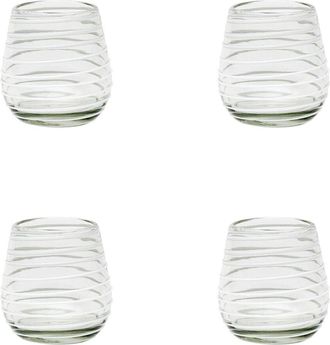 10 Strawberry Street Set Of 4 Meridia Mexican Glassware Stemless Wine Glasses