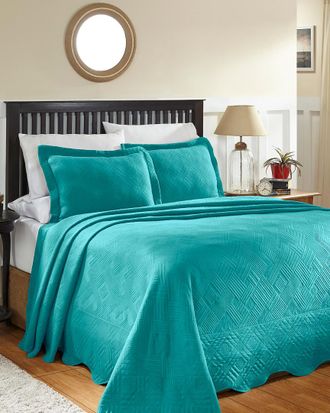 Superior Cotton Geometric Fret Matelasse Bedspread Set