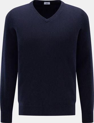 Braun Hamburg Men - Cashmere V-neck jumper navy