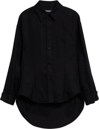 Balenciaga Classic Cocoon Button-Up Shirt in 1000 Black at Nordstrom, Size 34