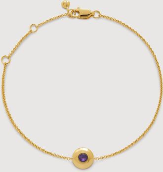 Monica Vinader Gold February Birthstone Chain Bracelet Amethyst
