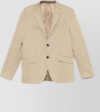 Etro roma single breasted cotton tailored blazer