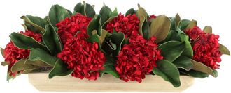 Creative Displays Inc. Handmade Classic Holiday Centerpiece With Hydrangeas & Magnolia Leaves