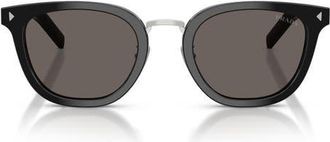 Prada 49mm Cat Eye Sunglasses in Black /Dark Grey at Nordstrom