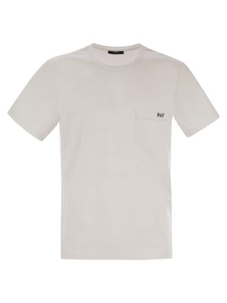 Fay Baumwoll -T -Shirt mit Tasche