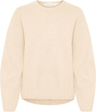 Inwear Zachte Gebreide Pullover Haze Melange - Dames - Ronde hals truien - Beige - XL - Katoen - Truien & Vesten