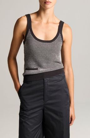 Vince Birdseye Pocket Cotton Blend Tank in Ink/off White at Nordstrom, Size Xx-Small