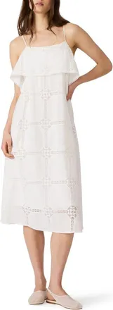 Steve Madden Flavia Lace Trim Midi Dress in Antique at Nordstrom, Size X-Small