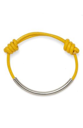 LADY GREY Leather Bond Bracelet in Silver/Yellow at Nordstrom