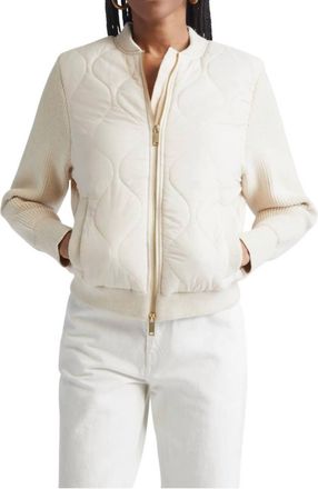 Ramy Brook Miranda Combo Puffer Jacket In Ivory