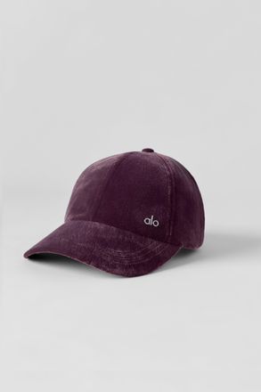 Alo | Velvet Off-Duty Cap in Rich Bordeaux