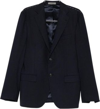 Corneliani Tailored Blue Wool Blend Suit Jacket