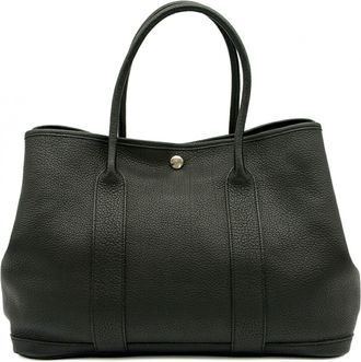 Herm&egrave;s Garden Black Togo Leather Tote Bag (Pre-Owned)