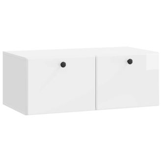 vidaXL Mueble De Tv De Pared 78,5 X 41 X 30 Cm Blanco Brillante Vidaxl