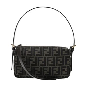 Fendi Zip Top Small - Dames - Tassen - Bruin - Maat: ONE Size Katoen