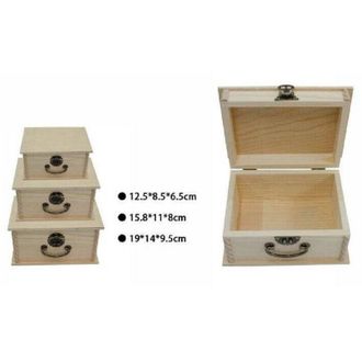 Trade Shop Trade Shop - Set 3 Scatole In Legno Decoupage Tris Matrioska Scatola Cofanetto Ly-3006