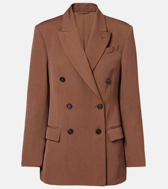 Brunello Cucinelli Double-breasted wool-blend blazer