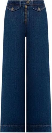 Twinset 262Tp 280A Wide Jeans - Dames - Loose Fit Jeans - Blauw - W29 - Katoen - Jeans