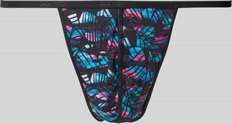 HOM String mit elastischem Label-Bund Modell Black Rock in BLACK, Gr&ouml;&szlig;e L