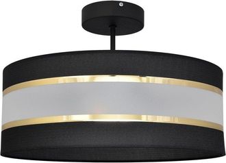 Netlighting Helen Cylindrical Ceiling Light Black Gold 40cm