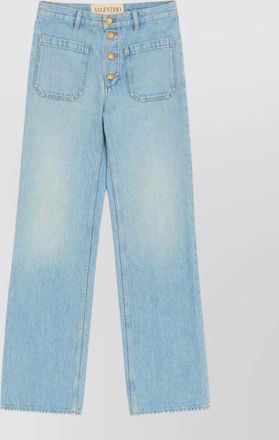 Valentino Garavani denim wide leg jeans belt loops