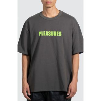 Pleasures Reversible Heavyweight Graphic T-Shirt in Charcoal /Purple at Nordstrom, Size Medium