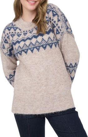 Blu Pepper Fair Isle Crewneck Sweater in Grey at Nordstrom Rack, Size Medium