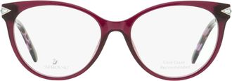 Swarovski SK5312 Crystal-Embellished Oval Eyeglasses - Purple