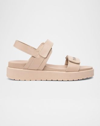 Nero Giardini Leather Double-Grip Flatform Sandals