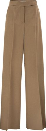 Max Mara Mxmfilato Pantalones de sastre de pernera ancha color camel