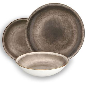 Tognana Tognana Servizio Tavola Moon Ibiza Grigio 18 Pz Porcellana Marrone