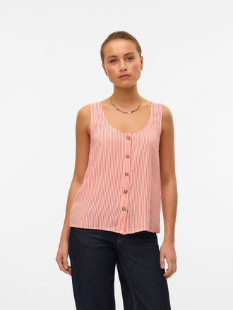 Vero Moda Blusentop VERO MODA VMBUMPY SL SHIRT WVN GA NOOS, Damen, Gr. XS, rosa (dubarry stripes:snow wei&szlig;), Web, Obermaterial: 100% Viskose, gestreift, regular