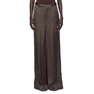 Rick Owens Wide Trousers, female, Gray, Size: M Firbanks Trousers