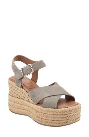 Marc Fisher Pasion Espadrille Ankle Strap Platform Wedge Sandal in Taupe at Nordstrom, Size 6.5