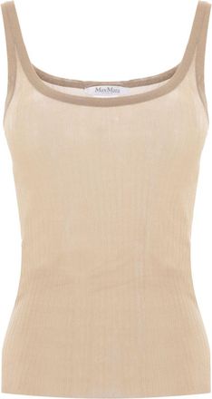 Max Mara ribbed silk tank top - women - Silk - L - Neutrals