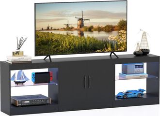 Costway Modular TV Stand for 85 TVs 3-in-1 Entertainment Center-Black