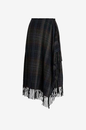 Polo Ralph Lauren Karierter Midi-Wickelrock mit Fransen Plaid