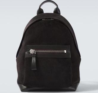 Tom Ford Buckley leather-trimmed suede backpack