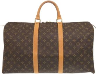 Louis Vuitton Pre-owned Boston Bag - Heren - Vintage Weekendtas - Bruin - ONE Size - Leer - Vintage